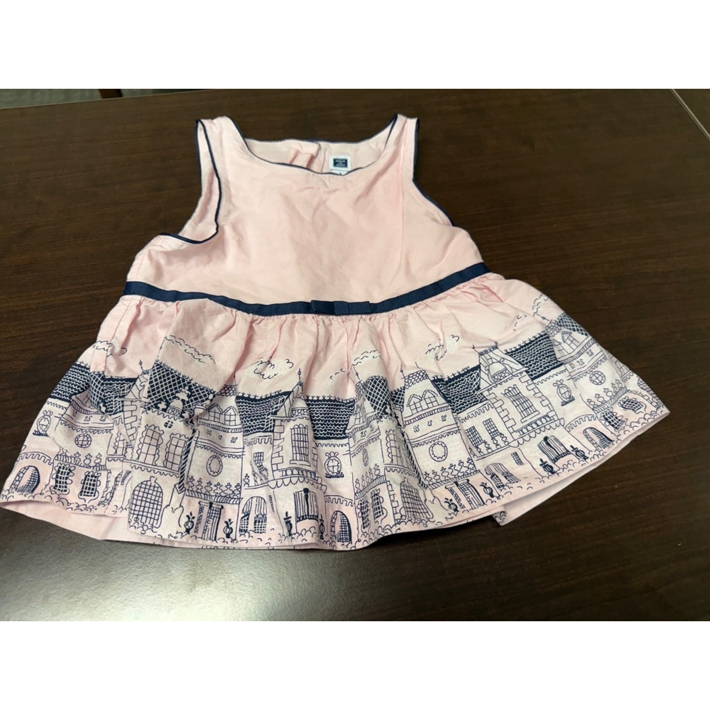 Janie and Jack Girls Peach Blue Sleeveless Top Blouse, Pink size 3